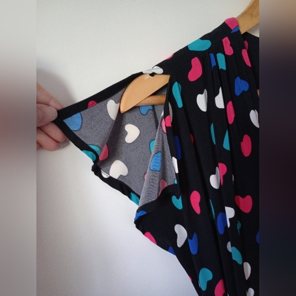 Vicky Tiel Heart Print Multicolor Wrap Dress Size Small - Picture 4 of 12